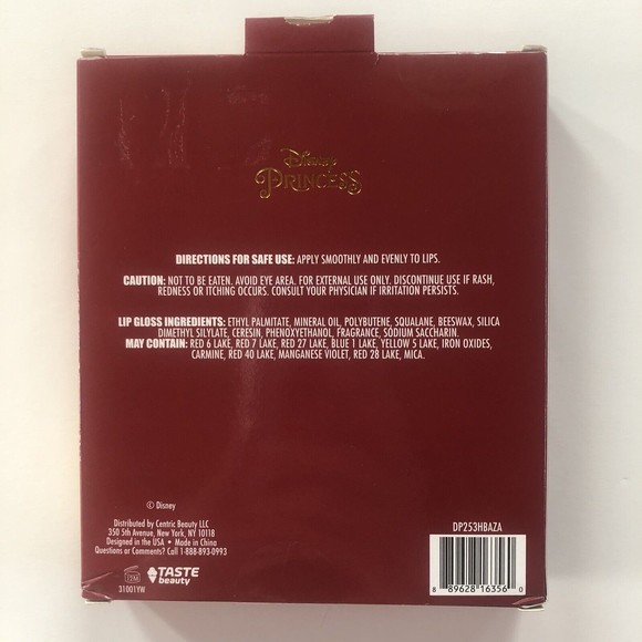 Taste Beauty Disney Belle Set of 5 Flavored Lip Glosses + Belle Flat Pouch - Picture 3 of 8